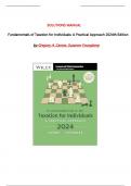 Solutions for Fundamentals of Taxation for Individuals&colon; A Practical Approach 2024th Edition by Gregory A&period; Carnes&comma; Suzanne Youngberg&comma; All  Chapters