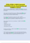 LEED AP BD&plus;C &lpar;GBES Exam prep&rpar;  UPDATED ACTUAL  Exam Questions and  CORRECT Answers