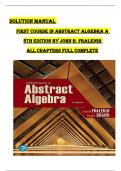SOLUTION MANUAL  First Course in Abstract Algebra A  8th Edition by John B&period; Fraleigh  All Chapters Full Complete 