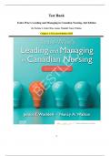 Test Bank Yoder-Wise&rsquo;s Leading and Managing in Canadian Nursing&comma; 2nd Edition By Patricia S&period; Yoder-Wise&comma; Janice Waddell&comma; Nancy Walton&period; Chapter 1-32&vert; Latest Edition&vert; 2025