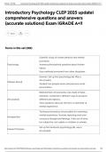 Introductory Psychology CLEP 2025 update&vert; comprehensive questions and answers &lpar;accurate solutions&rpar; Exam &vert;GRADE A&plus;&excl;&excl;