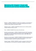 Marketing 201 chapter 1 Exam with Questions and Correct Answers 2025&period;