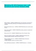 Marketing 201 BYU Swenson test 1 with Questions and Correct Answers 2025&period;