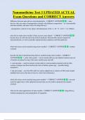 Nanomedicine Test 3 UPDATED ACTUAL     Exam Questions and CORRECT Answers 