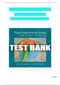 COMPLETE TEST BANK FOR Psychopharmacology Drugs The Brain And Behavior 4th Edition By Jerry Meyer