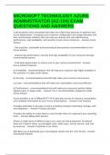 MICROSOFT TECHNOLOGY AZURE ADMINISTRATOR &lpar;AZ-104&rpar; EXAM QUESTIONS AND ANSWERS