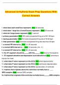 Advanced Arrhythmia Exam Prep Questions With Correct Answers