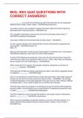 BIOL 3001 QUIZ QUESTIONS WITH CORRECT ANSWERS&excl;&excl;