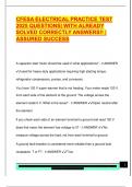 CFESA ELECTRICAL PRACTICE TEST  2025 QUESTIONS&vert; WITH ALREADY  SOLVED CORRECTLY ANSWERS&excl;&excl; &vert;  ASSURED SUCCESS 