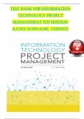 TEST BANK For Information Technology Project Management 9th Edition by Kathy Schwalbe&comma; Verified Chapters 1 - 13&comma; Complete Newest Version