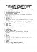 INSTRUMENT TECH NCCER LATEST EXAM 2025 QUESTIONS WITH CORRECT ANWERS