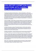 UGA HISTORY EXEMPTION EXAM QUESTIONS WITH CORRECT DETAILED ANSWERS 