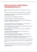 BIOL 301 EXAM 1 QUESTIONS & ANSWERS&lpar;RATED A&plus;&rpar;