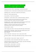 EXCEL CERTIFICATION EXAM QUESTIONS AND ANSWERS