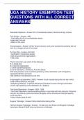 UGA HISTORY EXEMPTION TEST QUESTIONS WITH ALL CORRECT ANSWERS