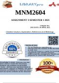 MNM2604 Assignment 3 &lpar;100&percnt; CORRECT GUIDE&rpar; Semester 1 2025 - DUE 30 April 2025