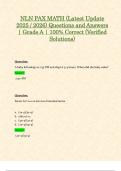 NLN PAX MATH &lpar;Latest Update 2025 &sol; 2026&rpar; Questions and Answers &vert; Grade A &vert; 100&percnt; Correct &lpar;Verified Solutions&rpar;