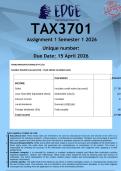 TAX3701 Assignment 2 &lpar;ANSWERS&rpar; Semester 1 2026 - DISTINCTION GUARANTEED