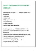 Nur 151 Final Exam QUESTIONS WITH ANSWERS