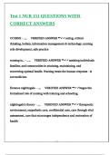 Test 1 NUR 151 QUESTIONS WITH CORRECT ANSWERS