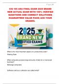 CIS 105 ASU FINAL EXAM 2025 BRAND  NEW ACTUAL EXAM WITH 100&percnt; VERIFIED  QUESTIONS AND CORRECT SOLUTIONS&vert;  GUARANTEED VALUE PACK&vert; ACE YOUR  GRADES&period;