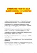 LATEST 2025 PNUR 101 EXAM QUESTIONS WITH 100- VERIFIED ANSWERS