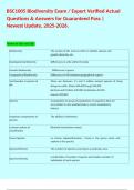 BSC1005 Biodiversity Exam &sol; Expert Verified Actual Questions & Answers for Guaranteed Pass &vert; Newest Update&comma; 2025-2026&period;