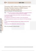 Transition 2023 Asthma Patho Questions with  Detailed Verified Answers &lpar;100&percnt; Correct  Answers&rpar; &sol;Already Graded A&plus;