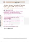 Transition 2023 Skills Questions with Detailed  Verified Answers &lpar;100&percnt; Correct Answers&rpar;  &sol;Already Graded A&plus;