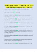 HISET Social Studies UPDATED    ACTUAL  Exam Questions and CORRECT Answers