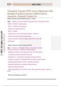 Transition Trauma CPG review Questions with  Detailed Verified Answers &lpar;100&percnt; Correct  Answers&rpar; &sol;Already Graded A&plus;