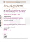 Transition Cardiac Drugs Questions with  Detailed Verified Answers &lpar;100&percnt; Correct  Answers&rpar; &sol;Already Graded A&plus;