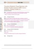 Transition Metabolic Drugs Questions with  Detailed Verified Answers &lpar;100&percnt; Correct  Answers&rpar; &sol;Already Graded A&plus;