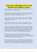 CECE Exam UPDATED ACTUAL Exam  Questions and CORRECT Answers
