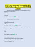 CECE- Assessment and Testing UPDATED   ACTUAL Exam Questions and CORRECT  Answers 