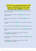 GEOG 5212 Geospatial Databases OSU  Exam 2 UPDATED ACTUAL Exam  Questions and CORRECT Answers 