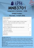 MNB3701 Assignment 2 &lpar;ANSWERS&rpar; Semester 1 2026 - DISTINCTION GUARANTEED