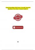 General Psychology 2301 Exam 1 Correctly Answered Questions &vert;&vert; Up to Date &vert;&vert; Already Graded A&plus; 2025