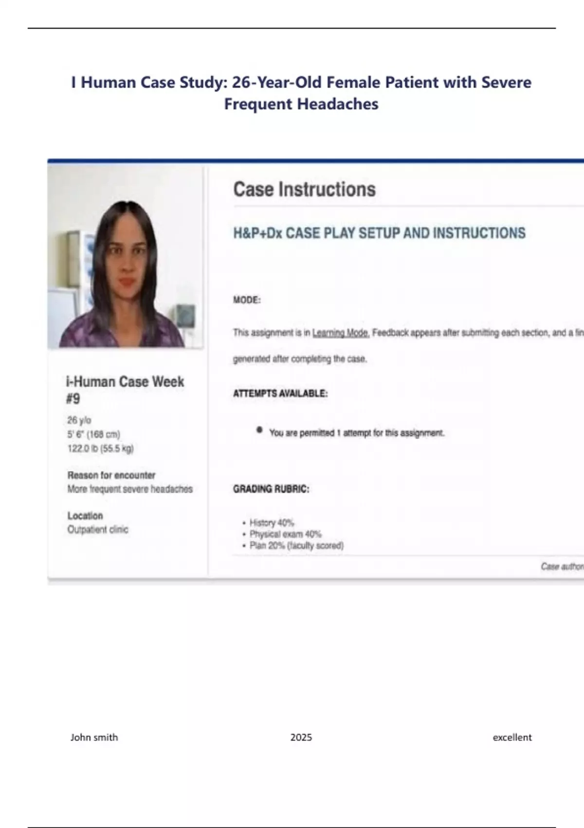 I Human Case Study: 26-Year-Old Female Patient with Severe Frequent ...