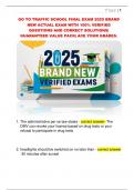 GO TO TRAFFIC SCHOOL FINAL EXAM 2025 BRAND  NEW ACTUAL EXAM WITH 100&percnt; VERIFIED  QUESTIONS AND CORRECT SOLUTIONS&vert;  GUARANTEED VALUE PACK&vert; ACE YOUR GRADES&period; 