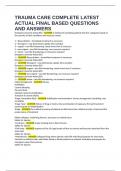 TRAUMA CARE COMPLETE LATEST ACTUAL FINAL BASED QUESTIONS AND ANSWERS