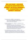 NSG 320 EXAM 1 2025&sol;2026  ACCURATE QUESTIONS WITH  CORRECT DETAILED ANSWERS &vert;&vert;  100&percnt; GUARANTEED PASS  <NEWEST VERSION> 