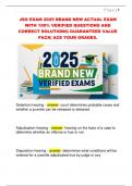JSO EXAM 2025 BRAND NEW ACTUAL EXAM  WITH 100&percnt; VERIFIED QUESTIONS AND  CORRECT SOLUTIONS&vert; GUARANTEED VALUE  PACK&vert; ACE YOUR GRADES&period;
