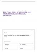 ECM FINAL EXAM STUDY GUIDE 106 QUESTIONS WITH COMPLETE ANSWERS&excl;&excl;