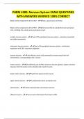 PHRM 4300&colon; Nervous System EXAM QUESTIONS WITH ANSWERS VERIFIED 100&percnt; CORRECT