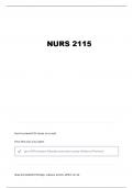 NUR 2115 EXAM 1 PHARMACOLOGY QUESTIONS AND VERIFIED ANSWERS