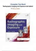 Test Bank for Radiographic Imaging and Exposure 6th Edition by Terri L&period; Fauber&comma; All chapters
