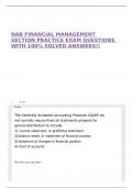 NAB FINANCIAL MANAGEMENT SECTION PRACTICE EXAM QUESTIONS WITH 100&percnt; SOLVED ANSWERS&excl;&excl;
