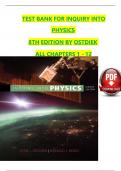 TEST BANK For Inquiry into Physics 8th Edition by Ostdiek&comma; Verified Chapters 1 - 12&comma; Complete Newest Version