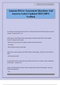 Amazon Driver Assessment Questions And Answers Latest Updated 2025 &vert;100&percnt; Verified&period;